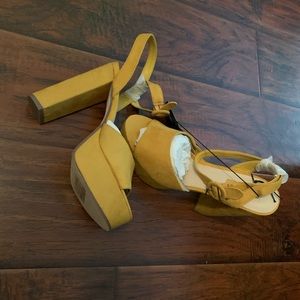 New Mustard Platform Sandals